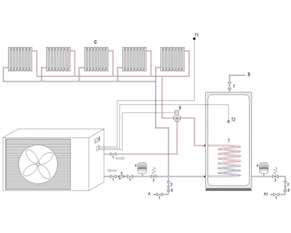 Kit EVI 15kW, tank 80L